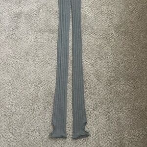Loro Piana Gray Ribbed Knit Leg Warmers
